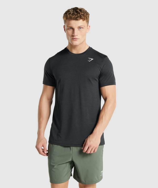 Panske Tricka Gymshark Arrival Marl Čierne | PO0392186